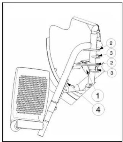 Vermeiren 708D - Plaatsen of verwijderen van de voetsteunen - 1