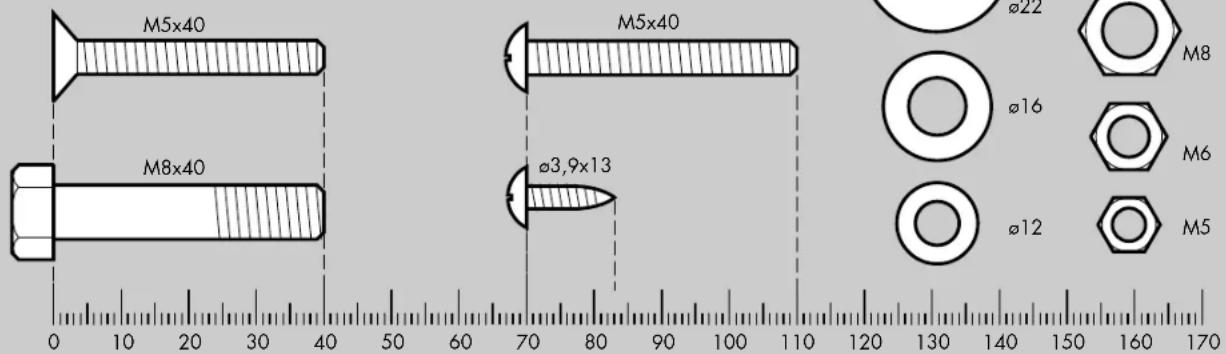 KETTLER Sprinter - Messhilde for Verschraubungsmaterial - 1