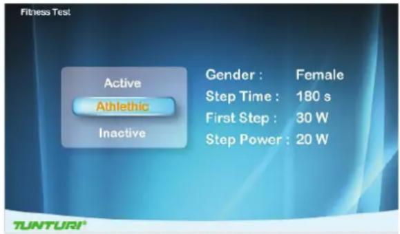 TUNTURI Pure F 6.1 - Setting screen (1) - 1