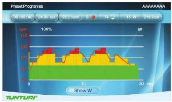 TUNTURI Pure F 6.1 - Exercise 10.2.3 [ \text{Workout screen (Watt Control)} ] [ \text{Exercise 10.2.3} ] - 1