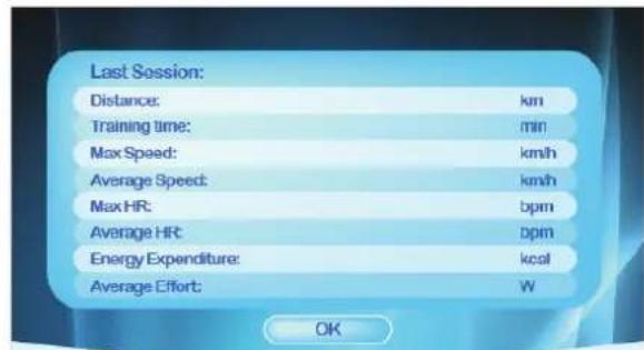 TUNTURI Pure F 6.1 - Workout data screen - 1