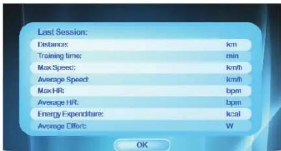 TUNTURI Pure F 6.1 - Workout data screen - 1