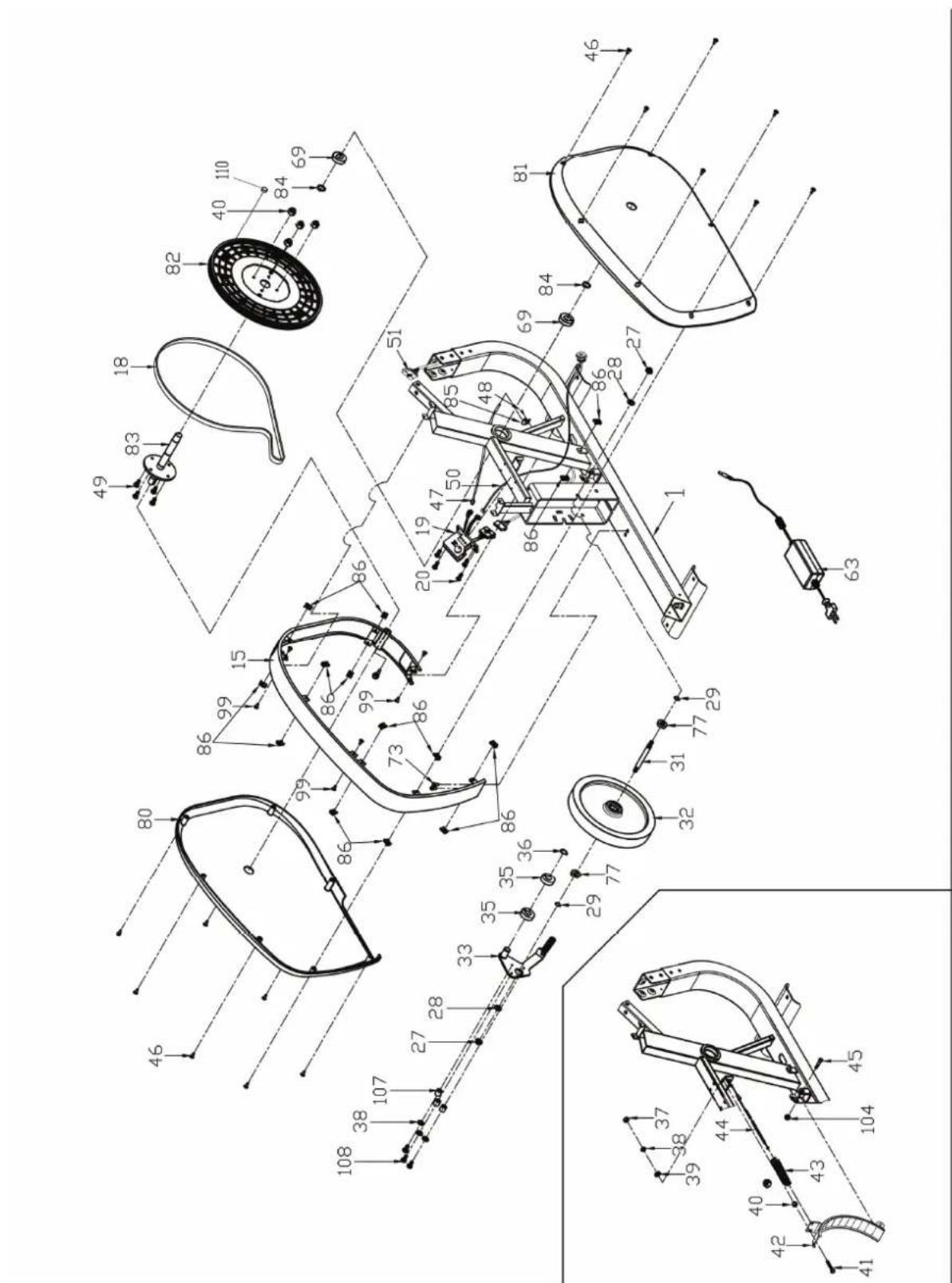 TUNTURI Pure F 2.1 - Parts list - 2