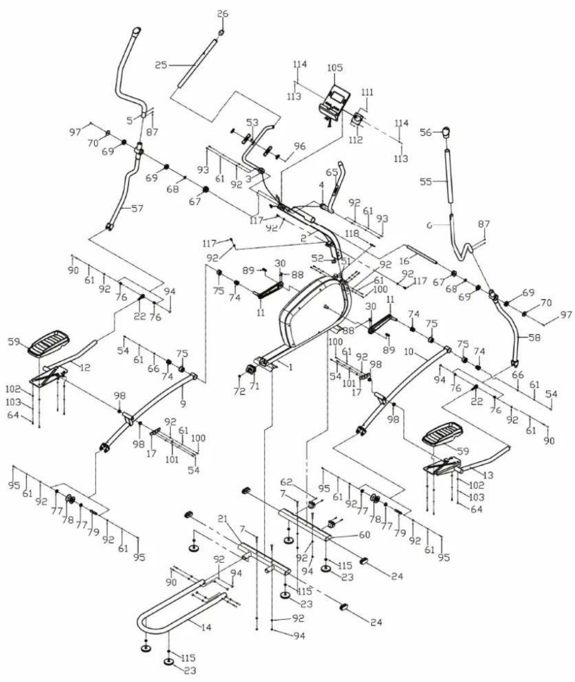 TUNTURI Pure F 2.1 - Parts list - 1