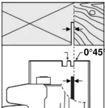 BOSCH PKS 46 - Marquages de la coupe - 1