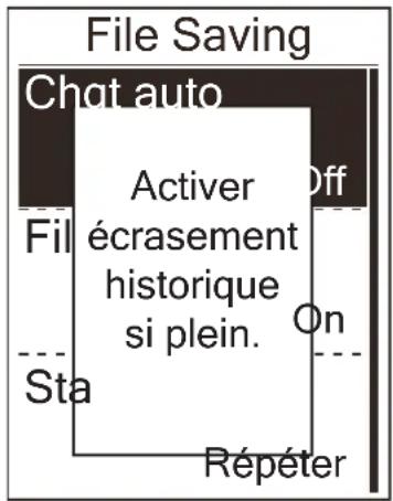 Bryton Rider 330 - Activer le mode Enregistrement de fichier - 1