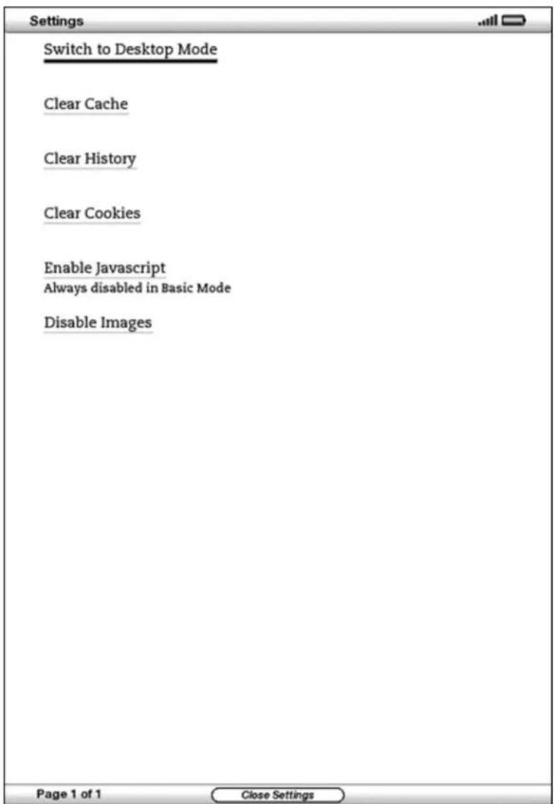 AMAZON Kindle DX (4th gen) - PARAMÉTRES DE BASIC WEB - 1