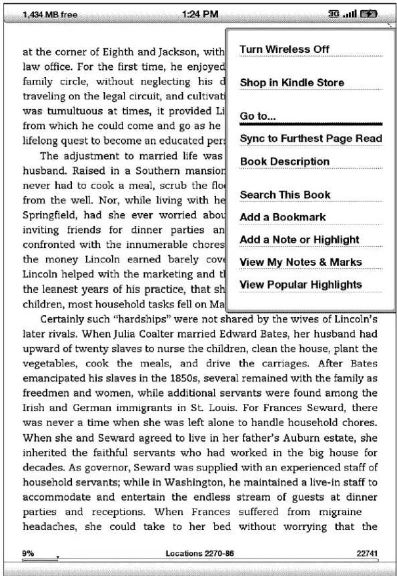 AMAZON Kindle DX (4th gen) - NAVIGATION A L'AIDE DU MENU - 1