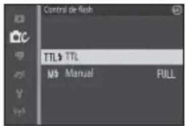 Control de flash TTL$ TTL M$ Manual PULL