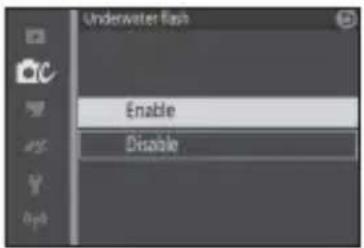 Underwater Flash Enable Disable