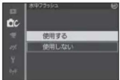 水中フラッシュ 使用する 使用しない