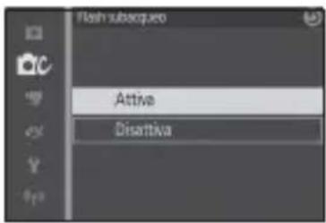 Flash subacqueo Attiva Disattiva