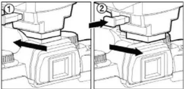 SIGMA EF610 DG ST Super (Sony) - ATTACHING AND REMOVING THE FLASH TO AND FROM THE CAMERA - 1