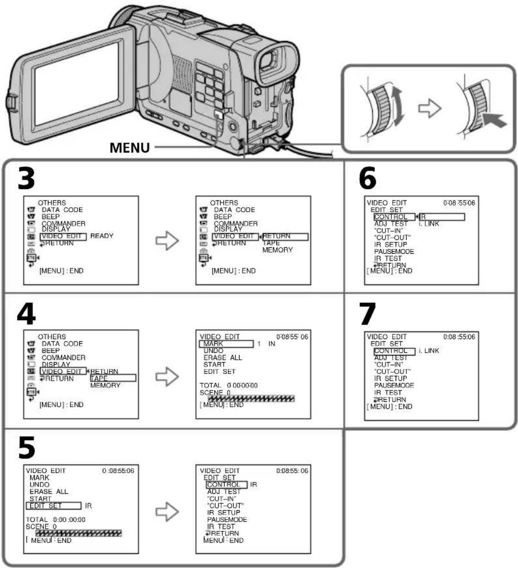 SONY DCRTRV40E - Schritt 2: Einstellen des Videorecorders für Betrieb mit i.LINK-Kabel (DV-Kabel) - 1