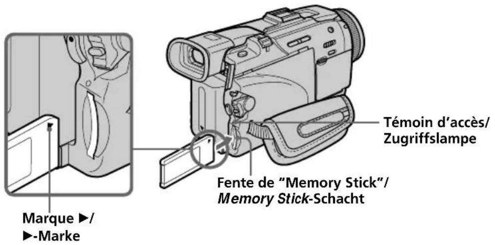 SONY DCRTRV40E - Einsetzen des Memory Stick - 1