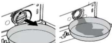 BEKO WMB 50621 UY - Restliches Wasser ablaufen   lassen und Pumpenfilter reinigen - 7