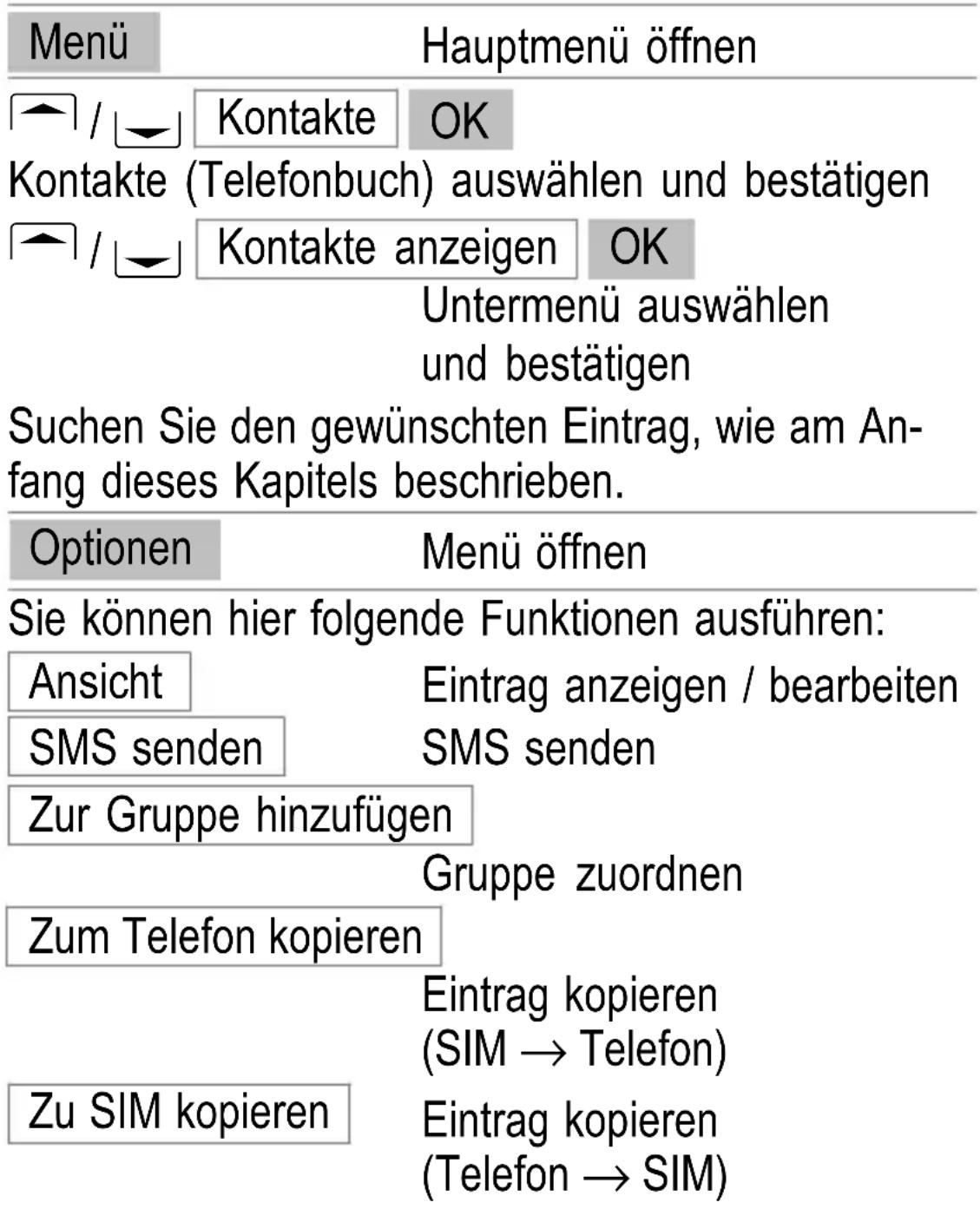 SWITEL M350 - Telefonbucheinträgeändern,bearbeiten oder Löschen - 1