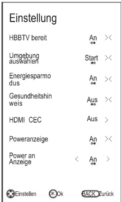 CHANGHONG LED40D1100ISX - Konfiguration des Setting-Menüs - 2