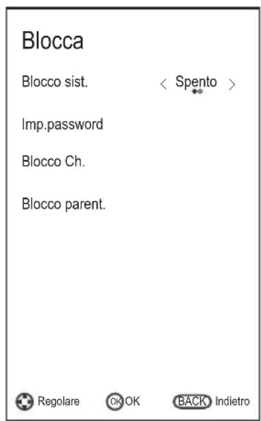 CHANGHONG LED40D1100ISX - Configurazione del Menu Blocca - 1