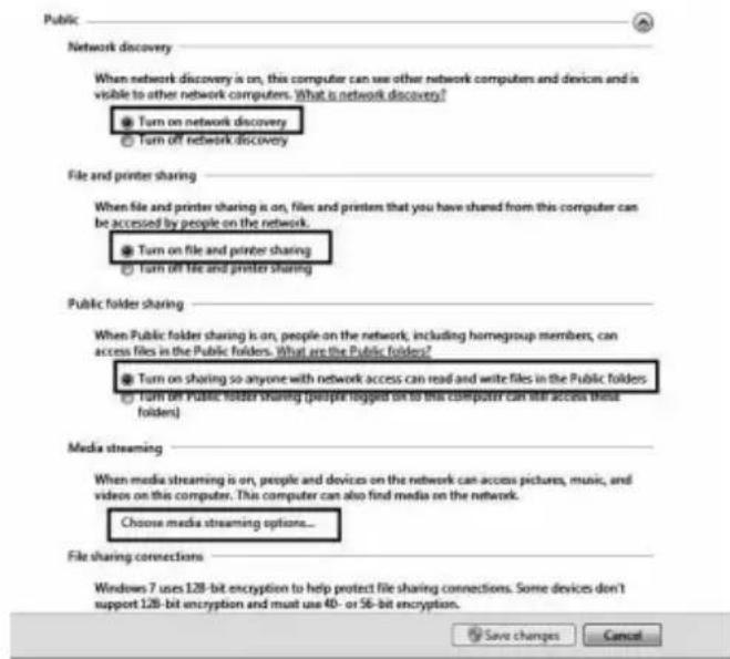 CHANGHONG LED40D1100ISX - Fare cig sc su Attiva scoperta rete, Attiva condivisione file e stampante e Attiva la condivisione in modo tale che chiunque abbia accesso alla rete possa leggere e sovrascrivere i file nelle cartelle Pubbliche. - 1