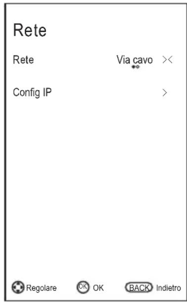 CHANGHONG LED40D1100ISX - Impostazione della rete via cavo - 1