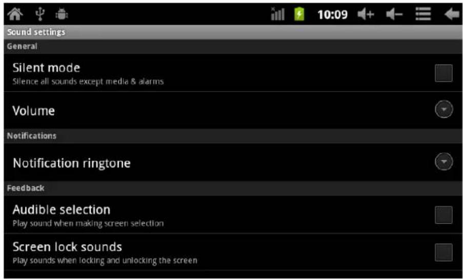 Leotec LPad Cosmos LETAB801 - Silent mode, Volume, Notification ringtone, Audible selection, Screen lock sounds, - 1
