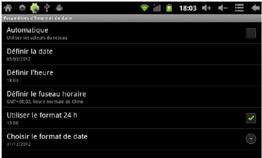 Leotec LPad Space LETAB701 - Réglage de la date et de l'heure - 1