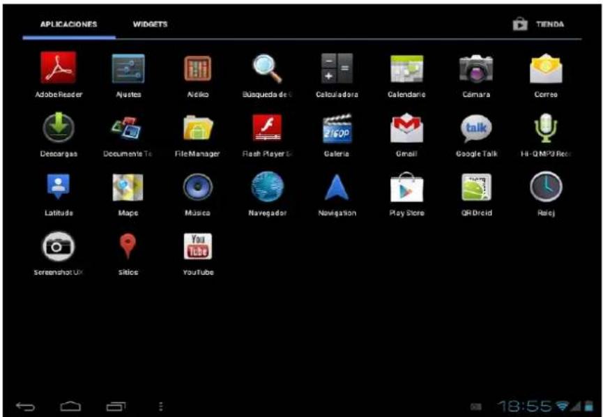 Leotec LPad Quasar LETAB704 - Depuis la zone d'applications et de widgets on peut gérer les principales icônes de - 1