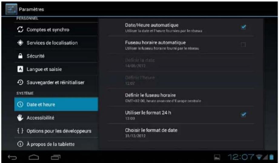 Leotec LPad Quasar LETAB704 - Réglage de la date et de l'heure - 1
