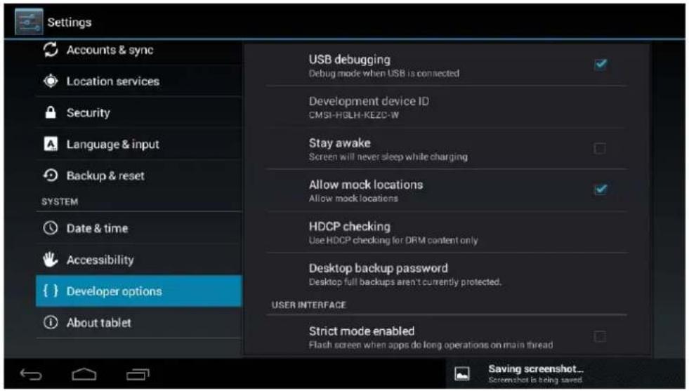 Leotec LPad Quasar LETAB704 - Development options: Options for developers. - 1
