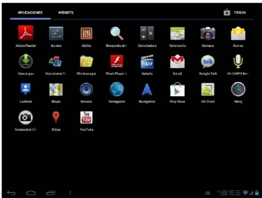 Leotec LPad Nova II LETAB1009 - Depuis la zone d'applications et de widgets on peut gérer les principales icones de - 1