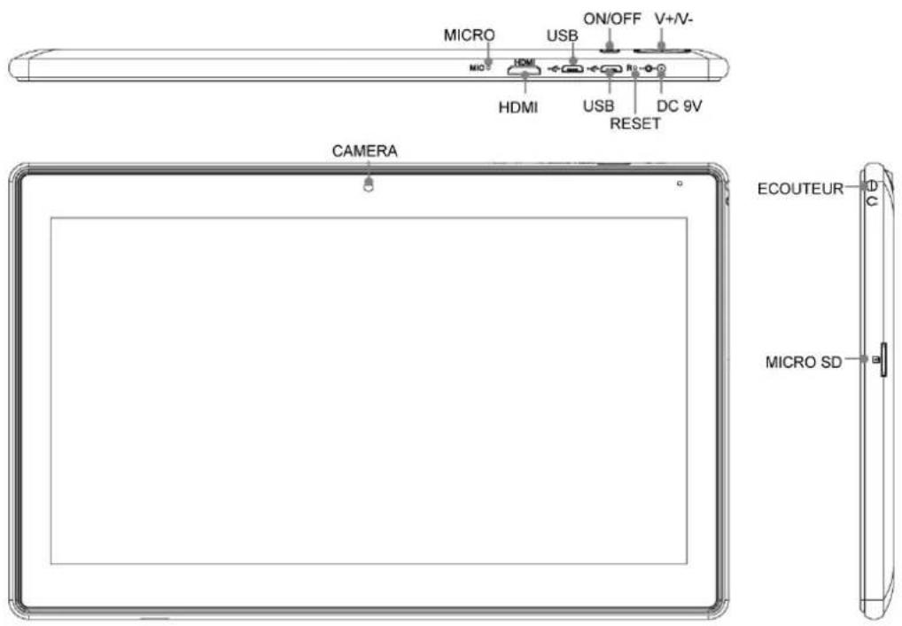 Leotec LPad Nova II LETAB1007 - Aspect et boutons: - 1