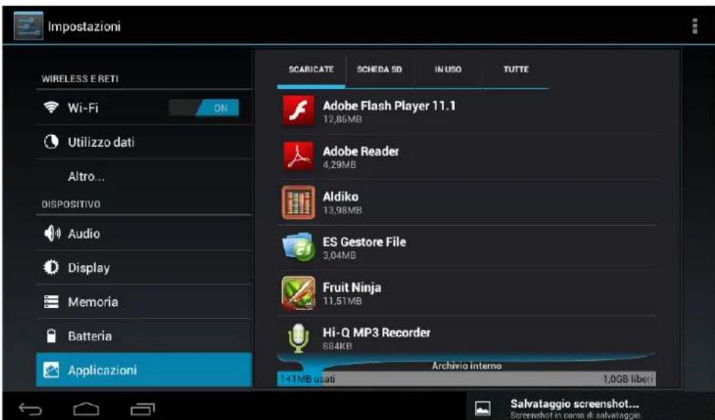 Leotec LPad Nova II LETAB1007 - Applicazioni:在哪 le applicazioni scaricate nella memoria principale o in quella d'espansione (scheda SD),osi come le applicazioni in esecuzione. - 1