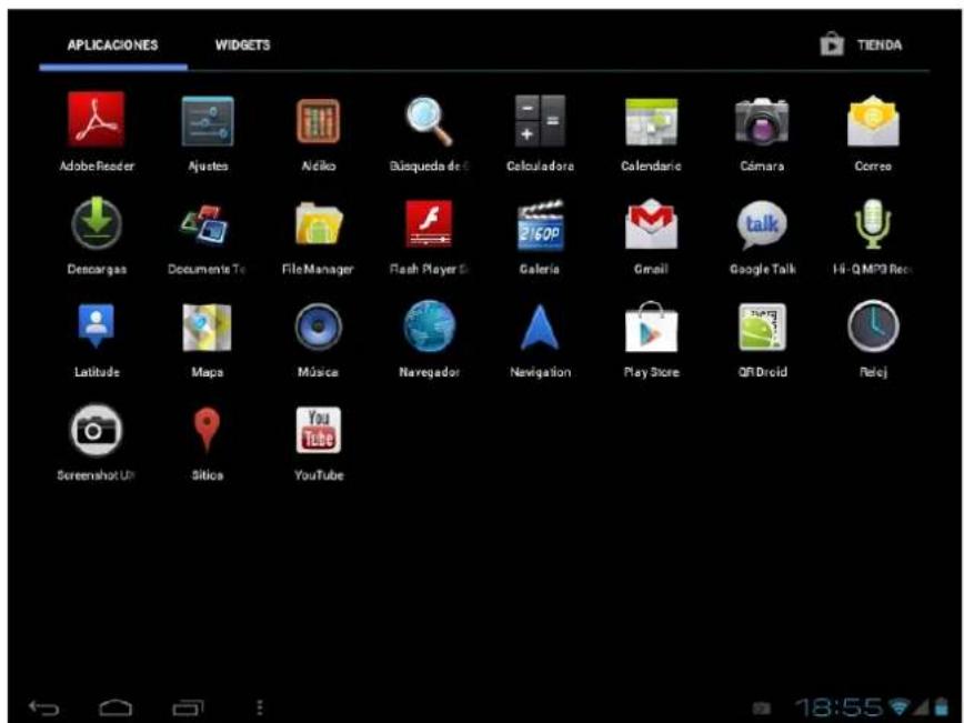 Leotec LPad Nova LETAB1006 - Depuis la zone d'applications et de widgets on peut gérer les principales icones de - 1