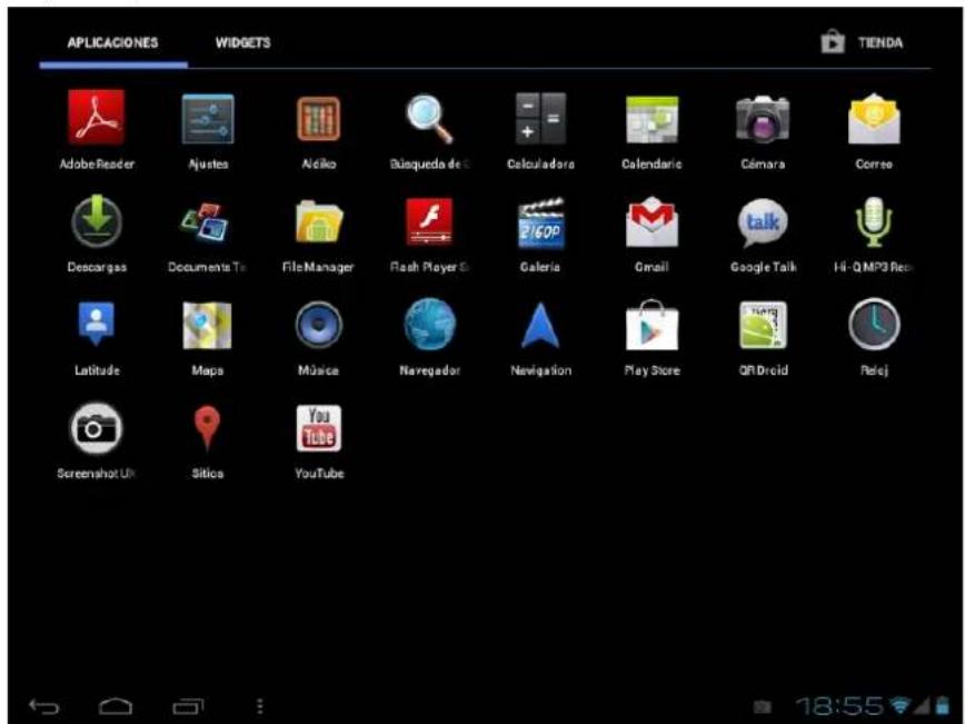 Leotec LPad Universe LETAB1005 - Depuis la zone d'applications et de widgets on peutGER les principales icones de - 1
