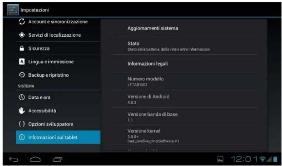 Leotec LPad Universe LETAB1005 - Informazioni sul Tablet: fornisce informazioni sul Tablet ed ilsystema operativo. - 1