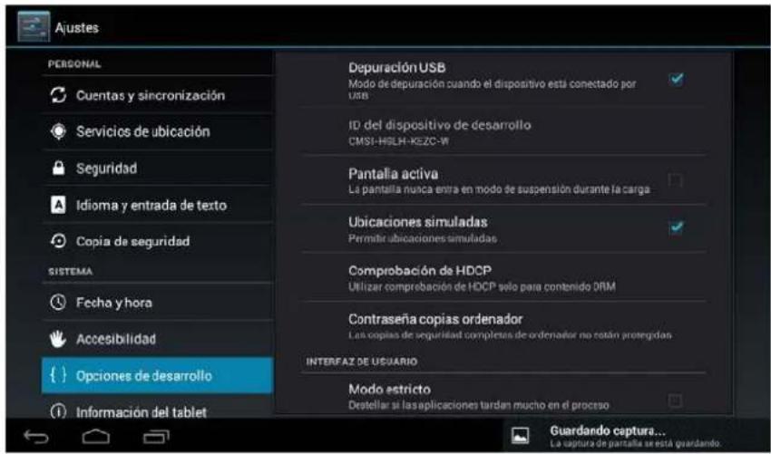 Leotec LPad Quantum S 8 LETAB908 - Opciones de descarrollo: Opciones para descarrolladores. - 1