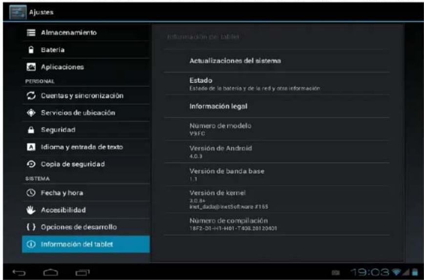 Leotec LPad Quantum S 8 LETAB908 - Acerca del aparato: Muestra informacion acerca de la Tablet y delsysteme operativo. - 1