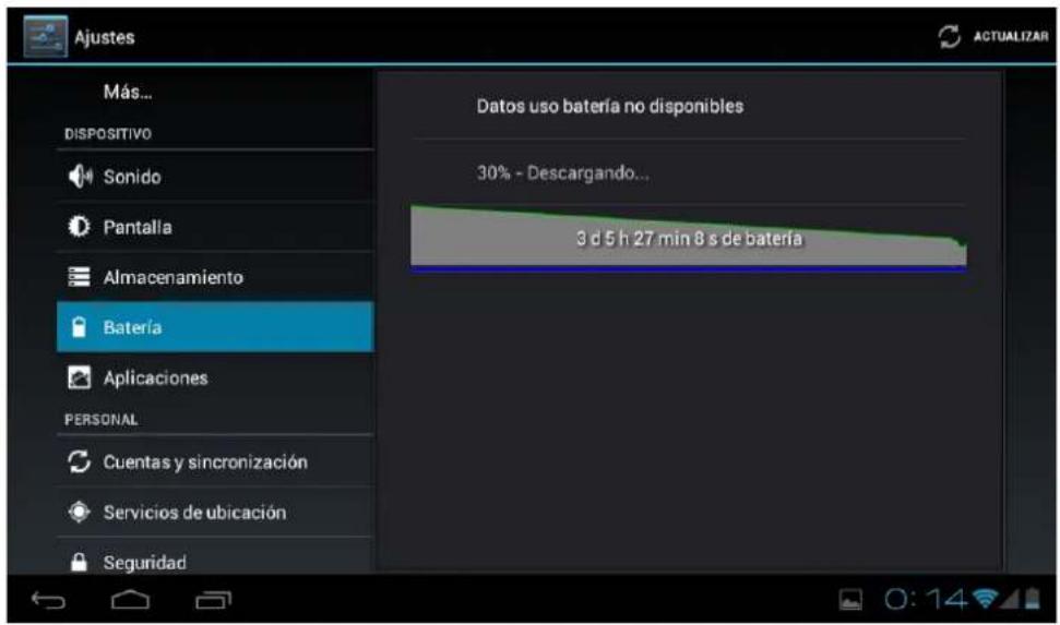 Leotec LPad Polar LETAB907 - Bateria: Muestra el uso actual de la batería. - 1
