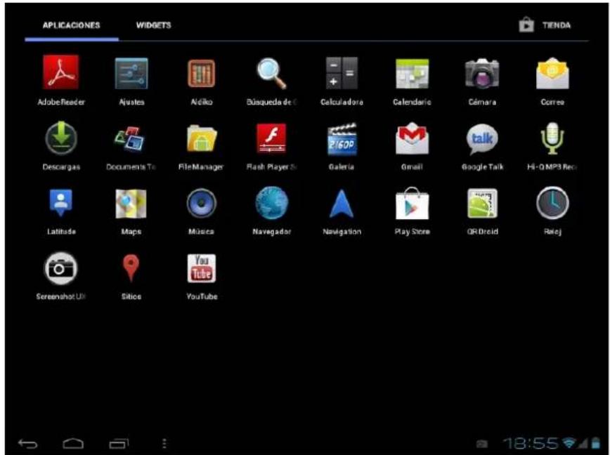 Leotec LPad Nebula LETAB905 - Depuis la zone d'applications et de widgets on peut gérer les principales icones de - 1