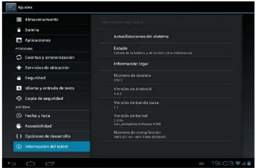 Leotec LPad Quantum LETAB904 - Acerca del aparato: Muestra información acerca de la Tablet y del sistema operativo. - 1