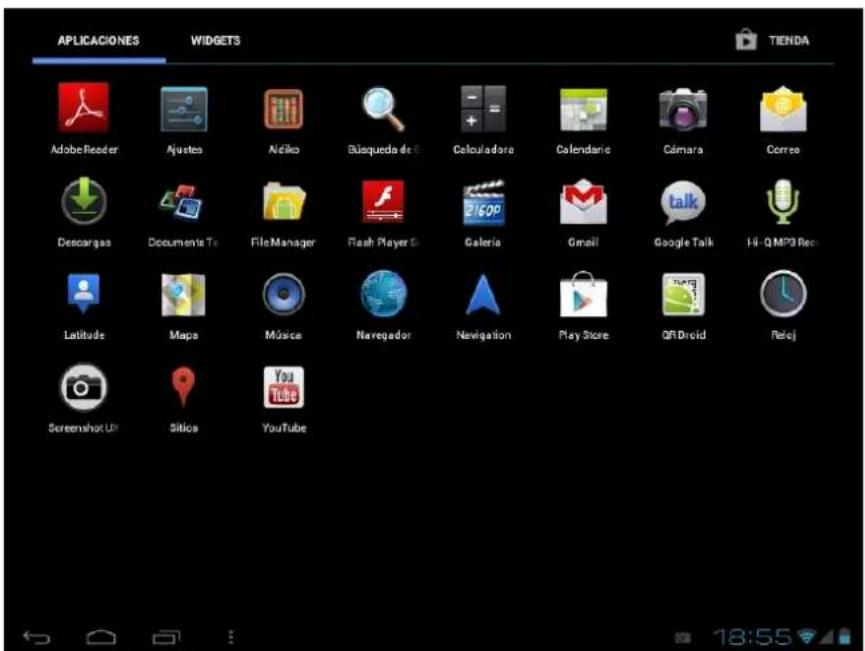 Leotec LPad Aurora LETAB903 - Depuis la zone d'applications et de widgets on peut gérer les principales icônes de - 1