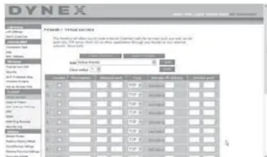 Dynex DXWGRTR - Configurando los ajustes de reenvio interno - 1