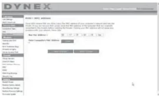 Dynex DXWGRTR - Cambiarto la direccion MAC de WAN - 1