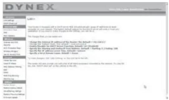 Dynex DXWGRTR - Viendo la configuración de LAN - 1
