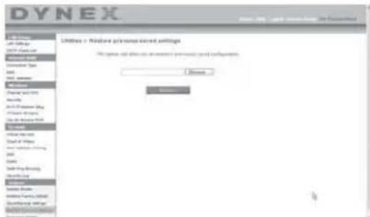 Dynex DXWGRTR - Para restablecer una configuracion guardada anteriormente: - 1
