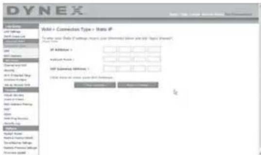 Dynex DXWGRTR - Réglage du type de connexion FSI comme « IP Statique » - 1