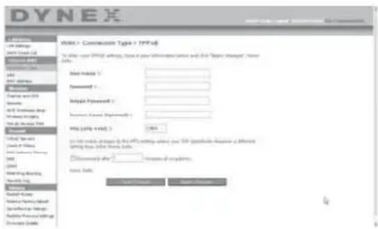 Dynex DXWGRTR - Configurando el tipo de connexion de su ISP como PPPoE - 1