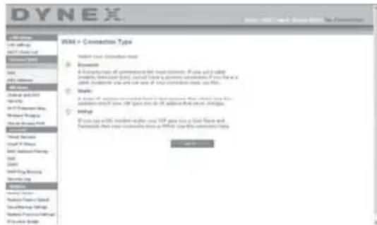 Dynex DXWGRTR - Para configurar su tipo de connexion: - 1
