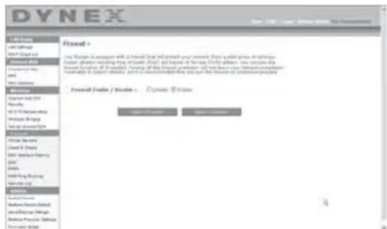 Dynex DXWGRTR - Configuración del firewall - 1